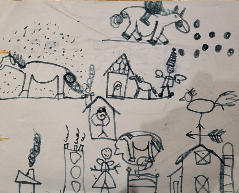 Snow Pony illustration, by Kieran, age 7